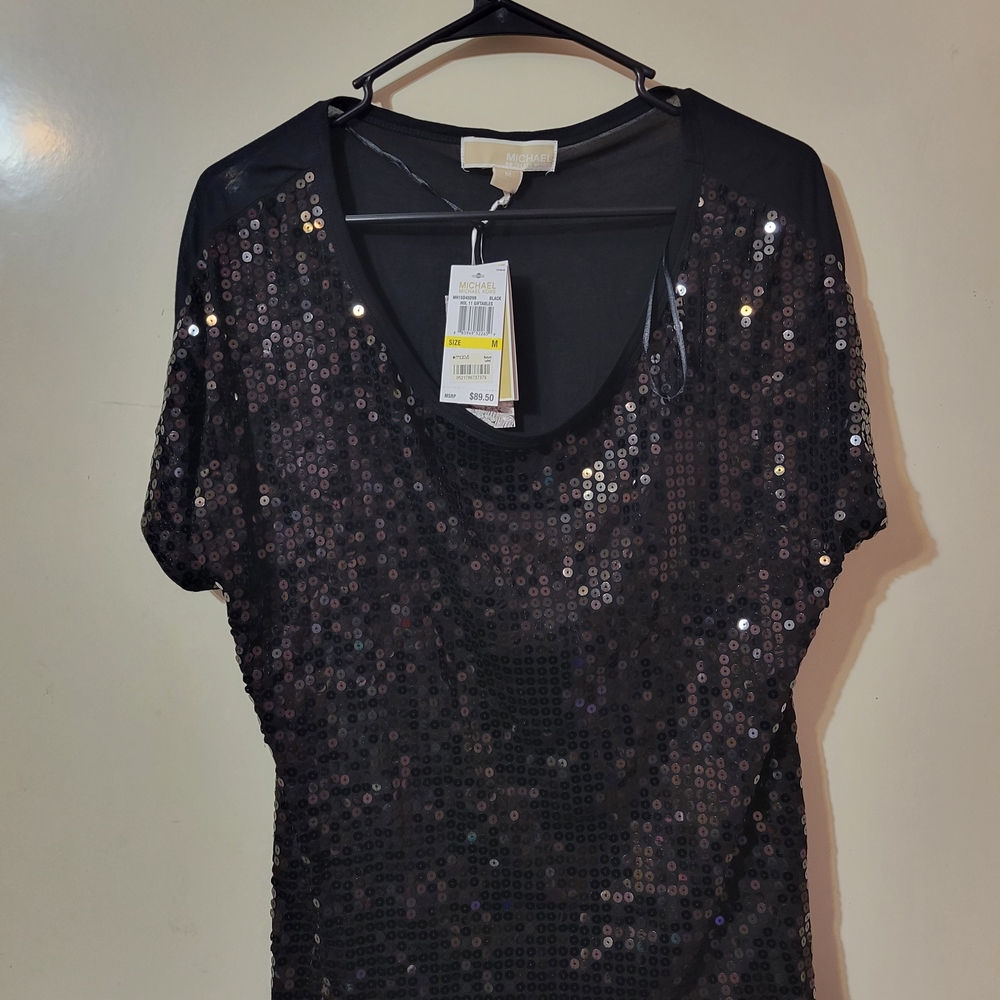 Michael Kors Black Short Sleeve Top